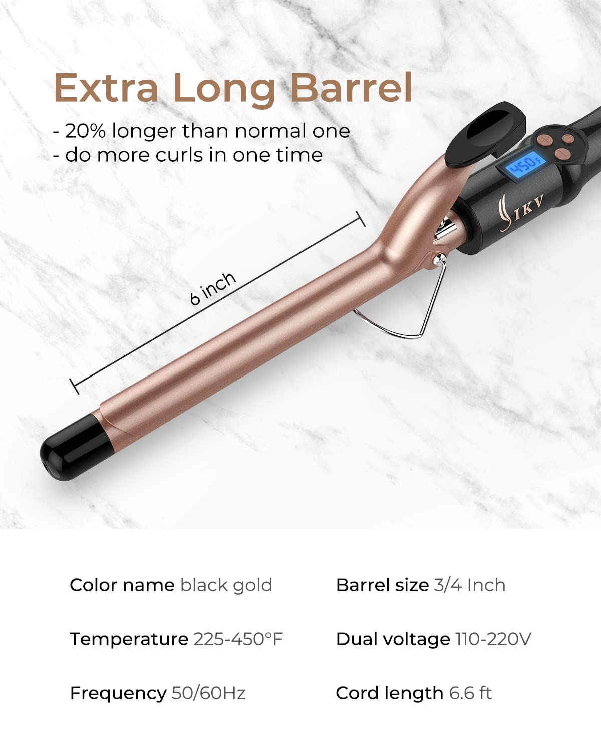 IKV ergonomic slim handle reduces fatigue during longer styling sessions.