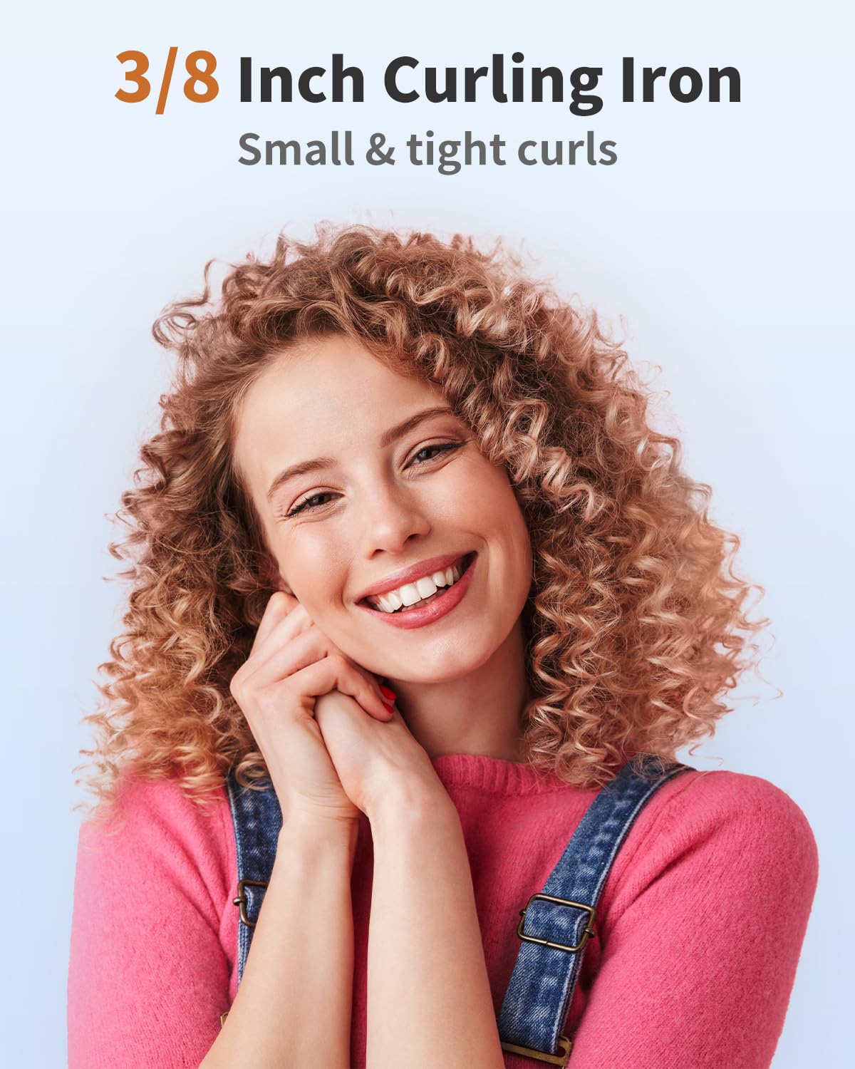 IKV curling wand with long barrel enabling faster styling and more hair per wrap.