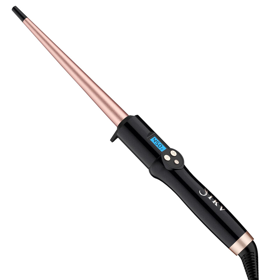 IKV tapered curling wand with a 3/8 to 3/4 inch barrel for versatile curls