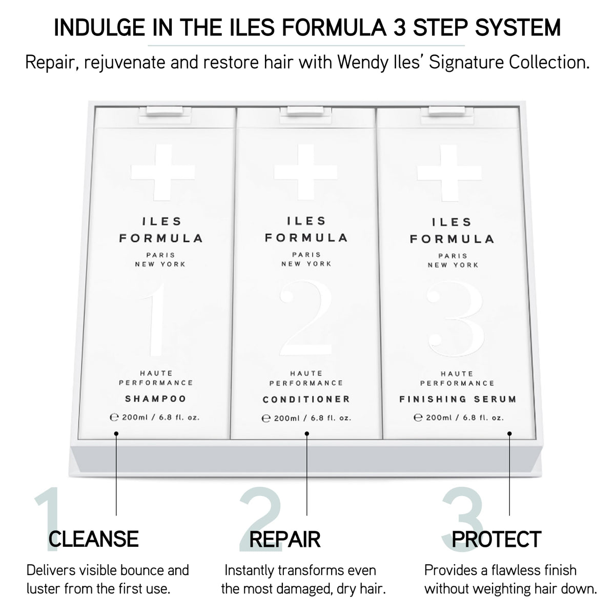 ILES FORMULA hair close-up reveals shine and pliability.