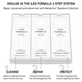 ILES FORMULA hair close-up reveals shine and pliability.