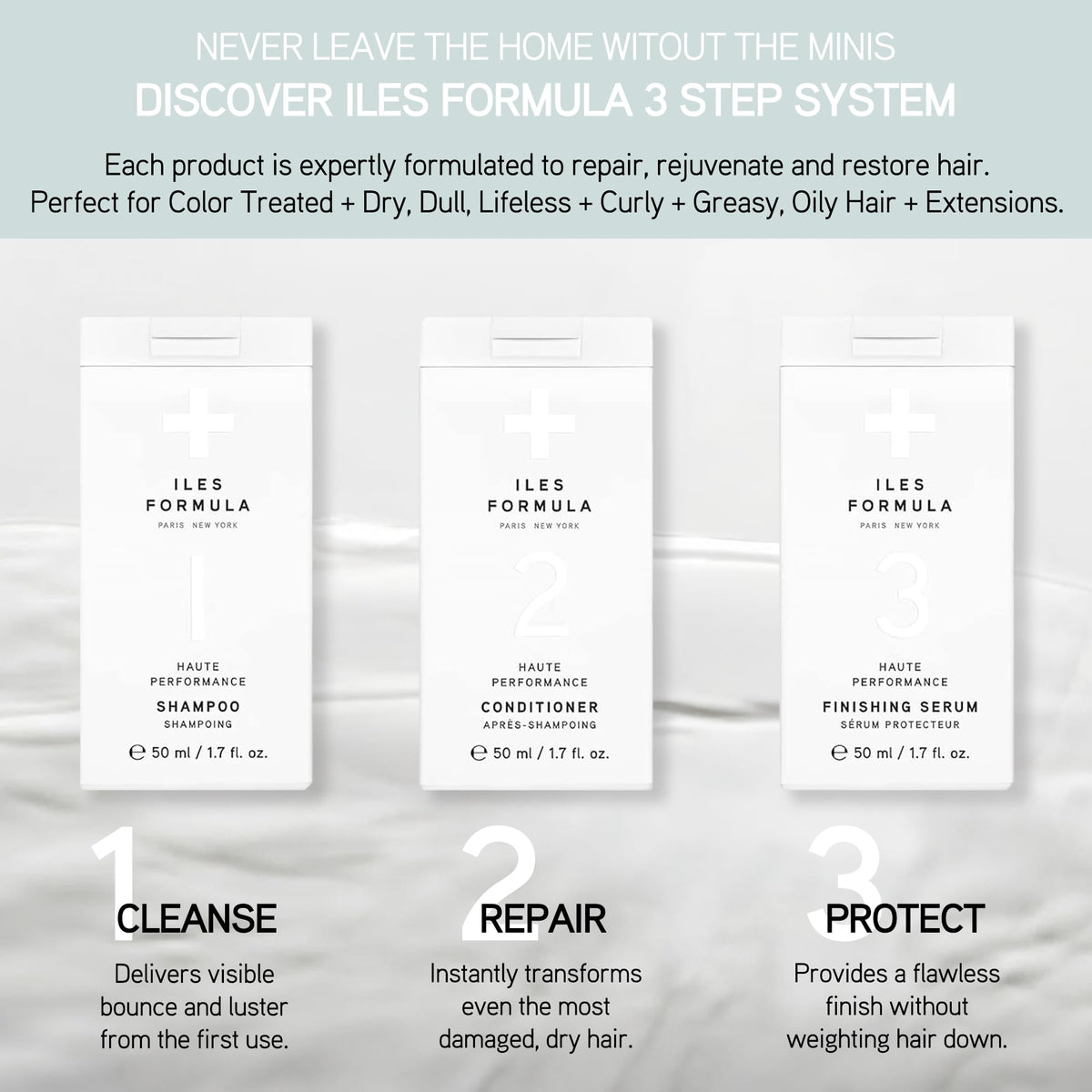 ILES FORMULA Mini Signature Conditioner bottle, detangling hydration for on-the-road.