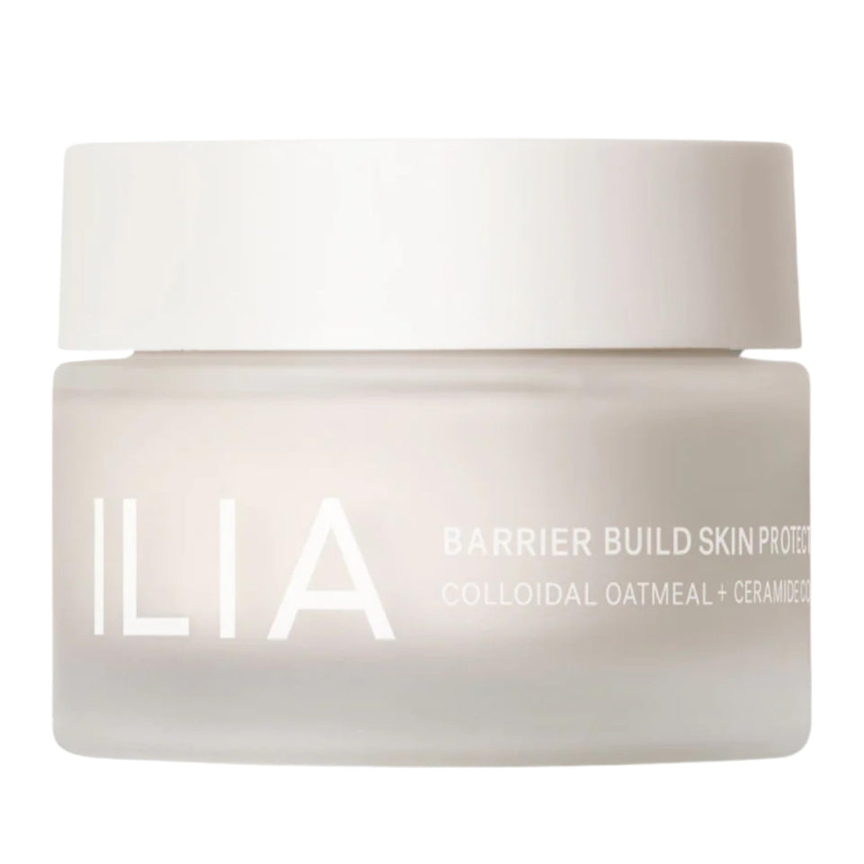ILIA Barrier Build Cream jar with cushiony texture for all-day hydration