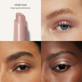 ILIA Eye Stylus Shadow Stick flat side delivers an even wash of color for quick looks
