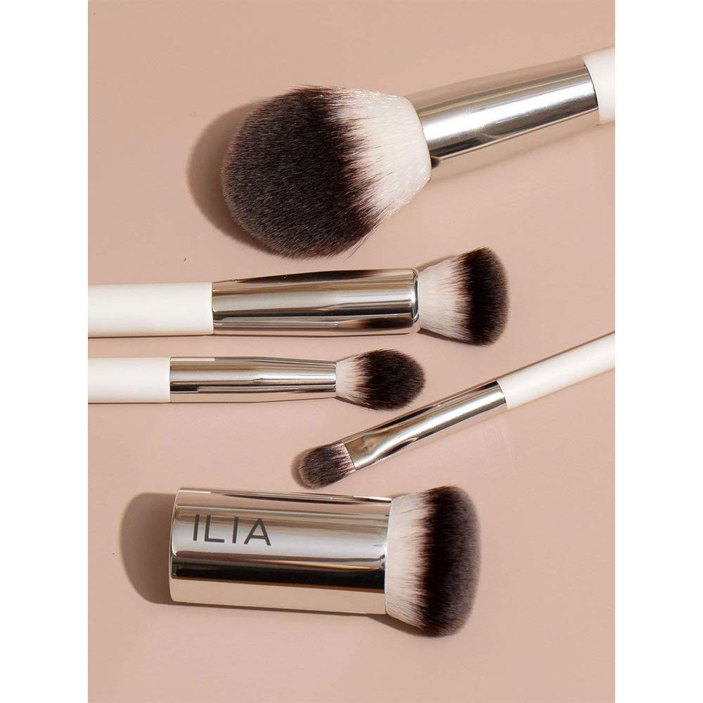ILIA Finishing Powder Brush close-up highlighting sustainable materials