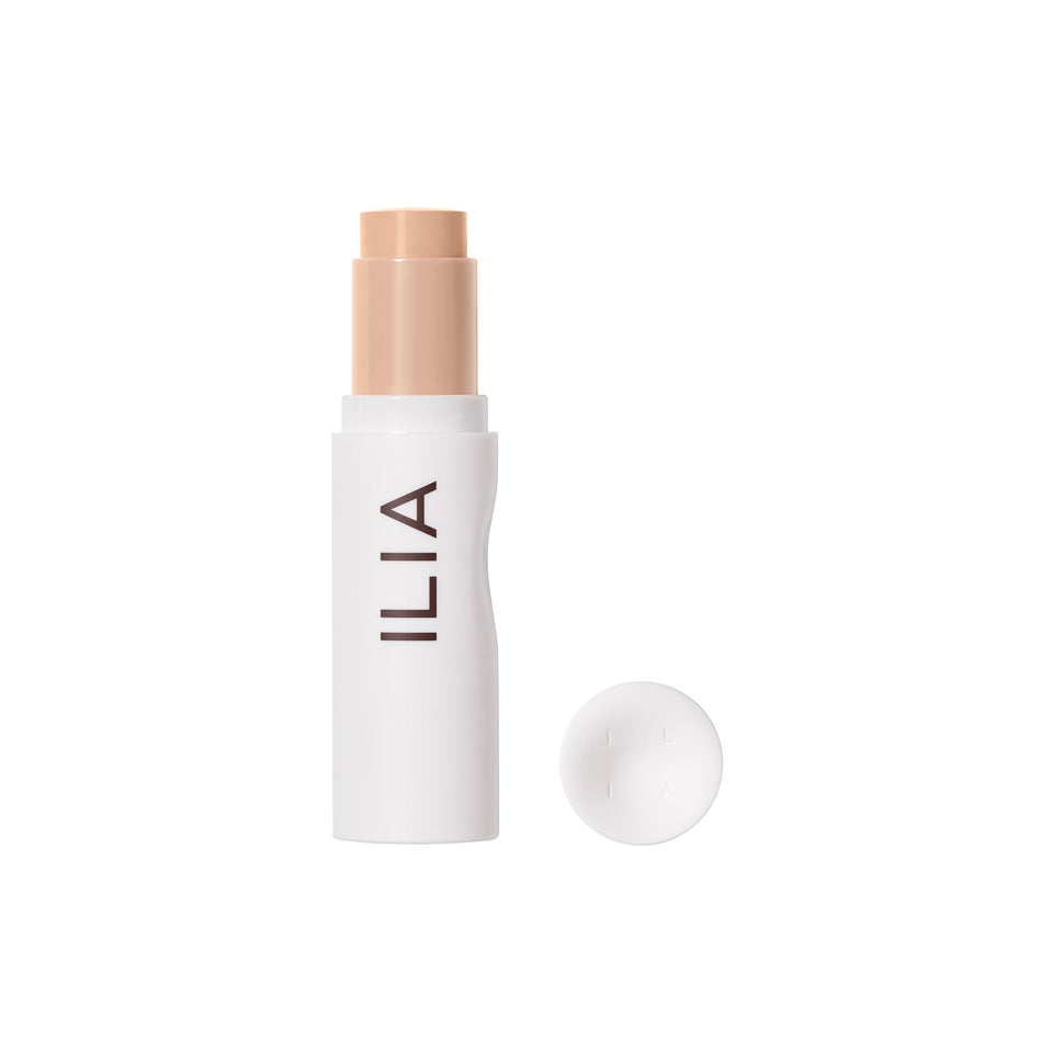 ILIA Skin Rewind Complexion Stick 9N Tupelo swatch for natural-matte finish.