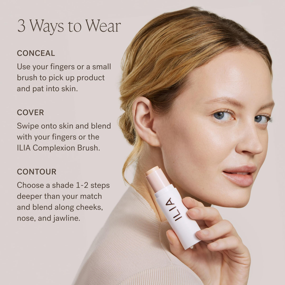 ILIA Skin Rewind Complexion Stick butterfly lavender smooths fine lines.