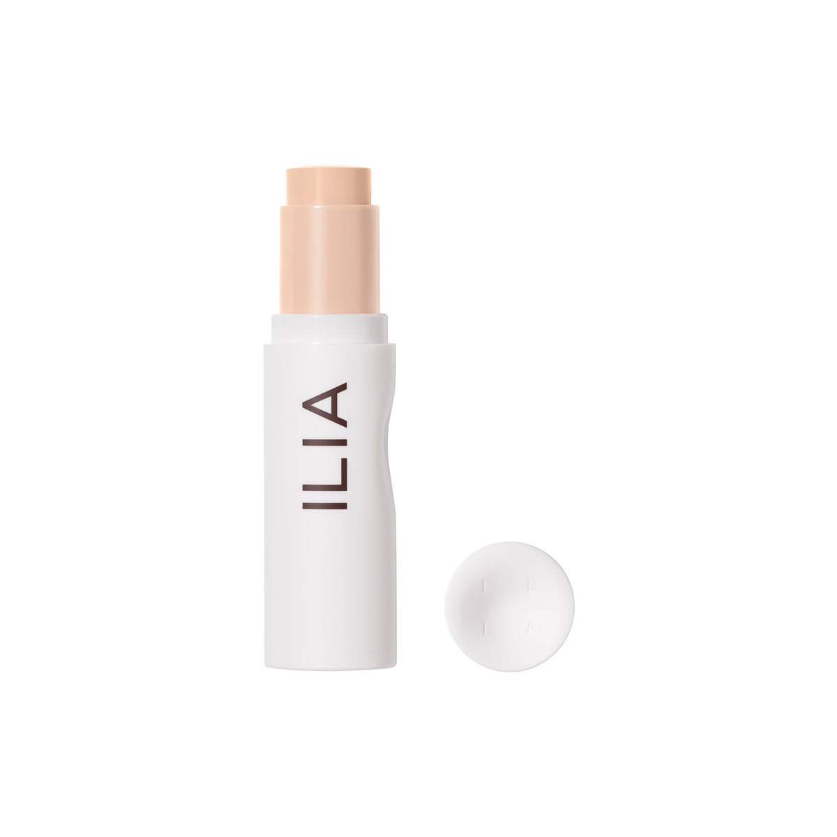 ILIA Skin Rewind Complexion Stick packaging showcases clean, talc-free design for a refined everyday look.