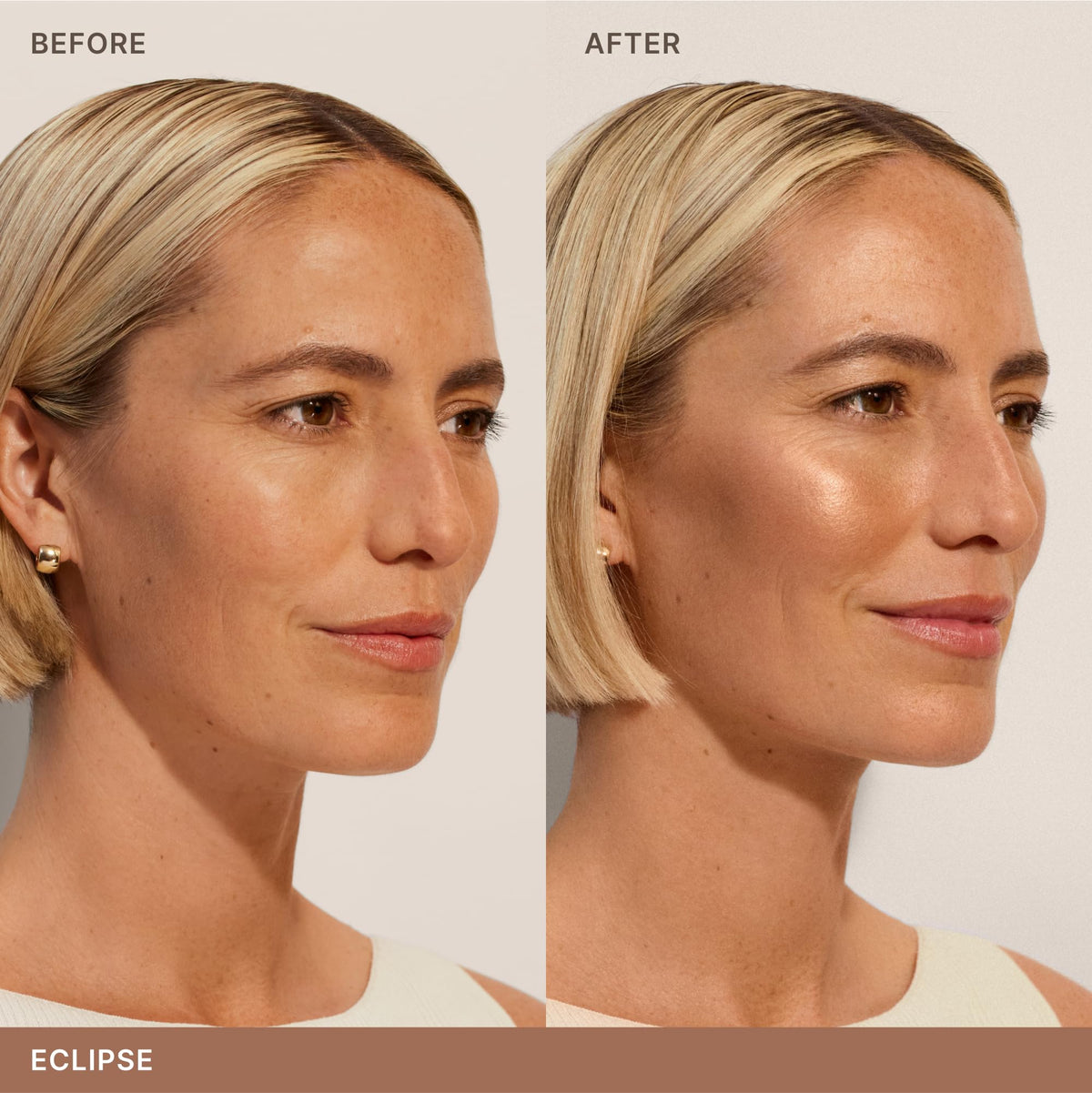 ILIA Sunshift compact close-up highlights blurred, smooth texture