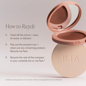 ILIA Sunshift Eclipse swatch demonstrates buildable peachy bronze shade