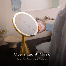 Ilios Lighting adjustable-height tilt enables comfortable, precise makeup positioning