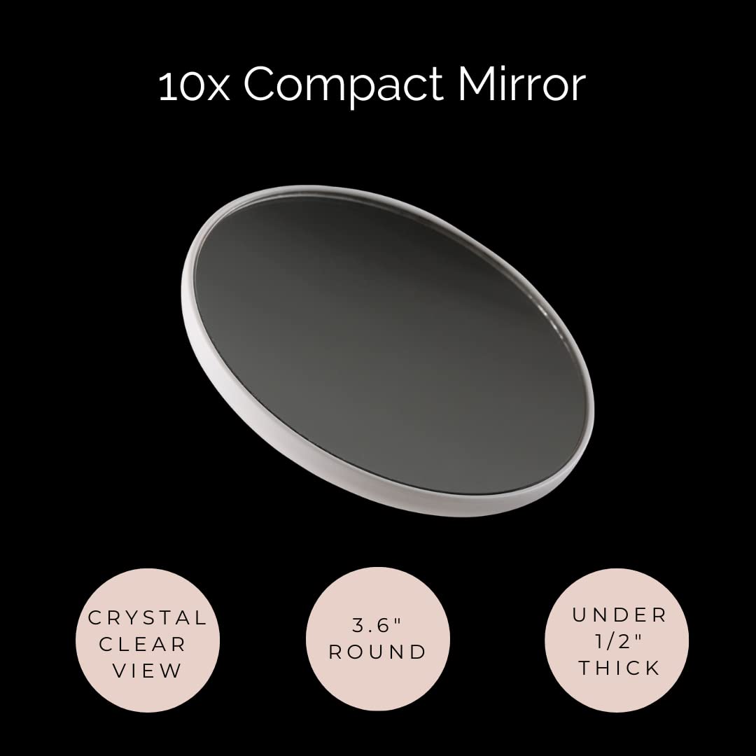 Ilios Lighting 10x magnification mirror ideal for brow shaping and skincare routines.