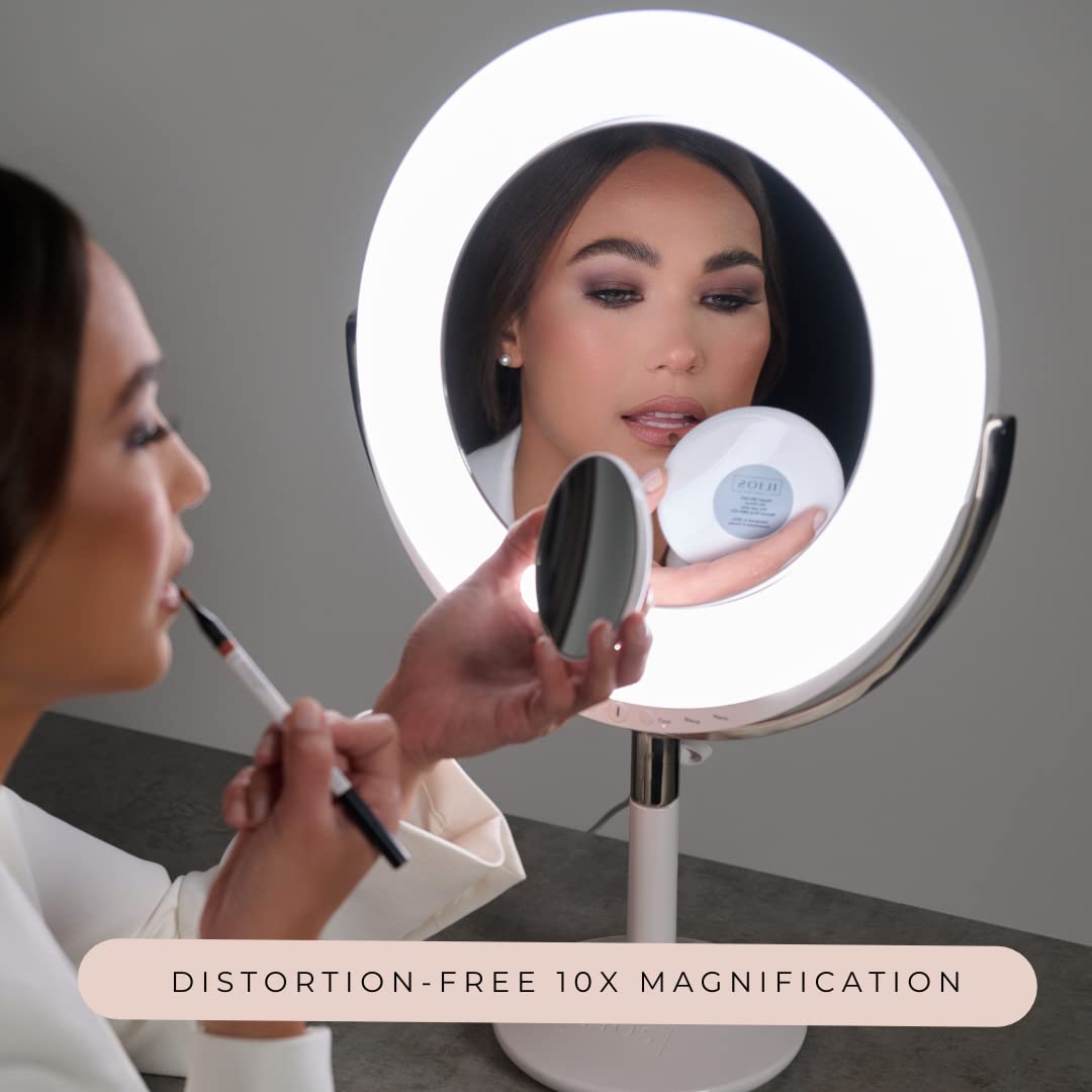 Ilios Lighting compatibility with cordless rechargeable mirror for versatile vanity setups.