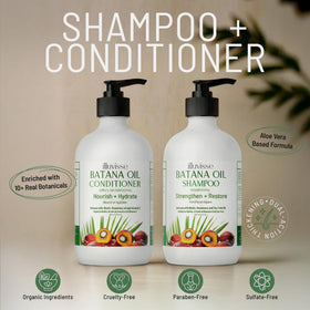 ILLUVISSE Batana Oil Conditioner bottle promotes moisture and smoothness for resilient hair