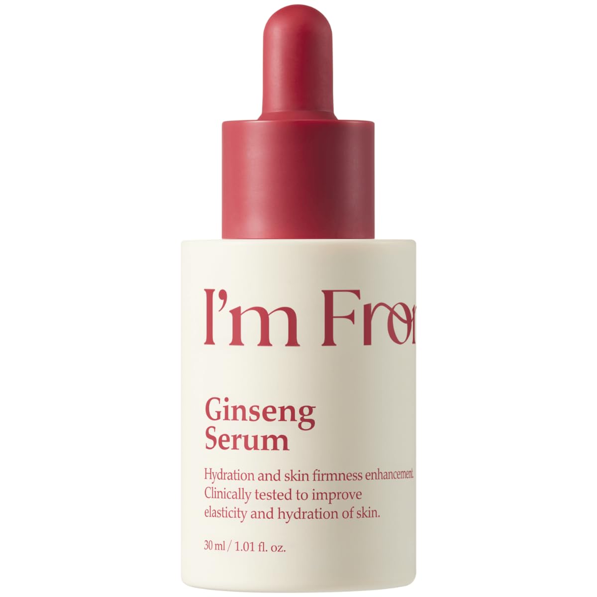 I'm From Ginseng Serum bottle close-up, silky and fast-absorbing hydration.