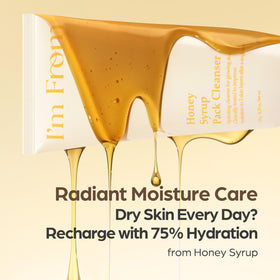 I'm From Honey Syrup Pack Cleanser water-activated foam demonstrates gentle cleansing.