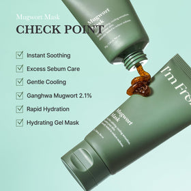 Cool, soothing sensation from I'm From Mugwort Mask on irritated skin.