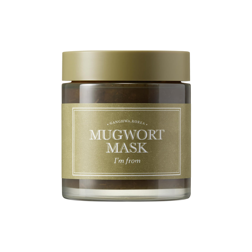 I'm From Mugwort Mask jar shows calming, detoxifying formula for sensitive skin.