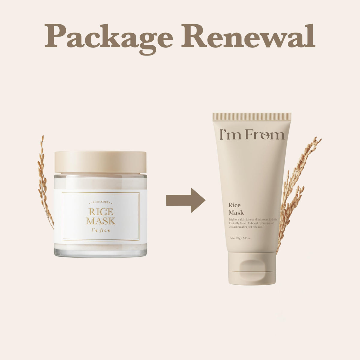 I'm From Rice Mask provides hydration balance for comfortable skin.