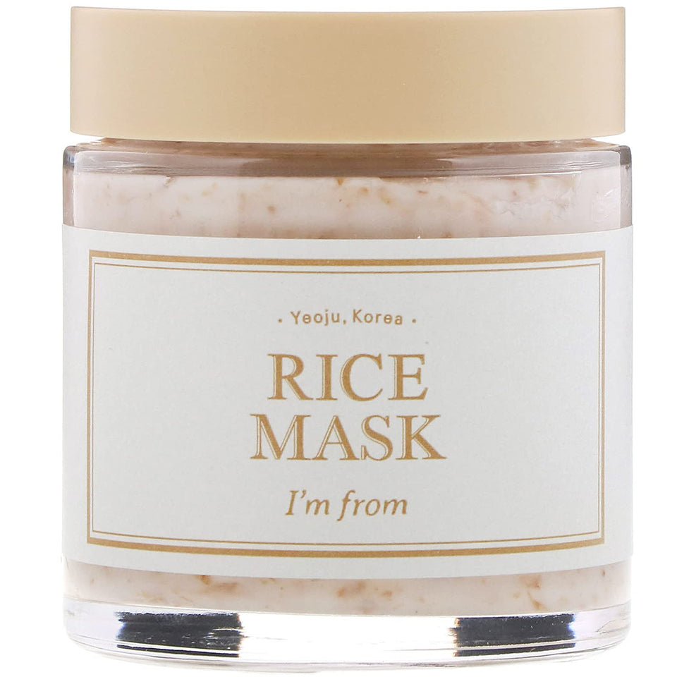 I'm from Rice Mask jar shot demonstrating rice-infused exfoliation for a smoother, brighter complexion.