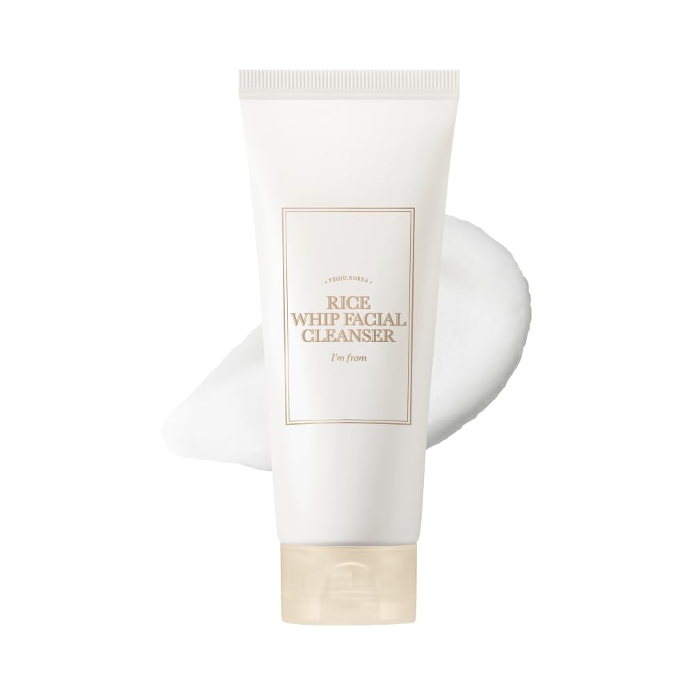 I'm from Rice Whip Face Cleanser bottle for gentle daily cleansing and hydration.