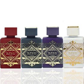 Lattafa Bade'e Al Oud Oud for Glory bottle, amber-woody scent profile