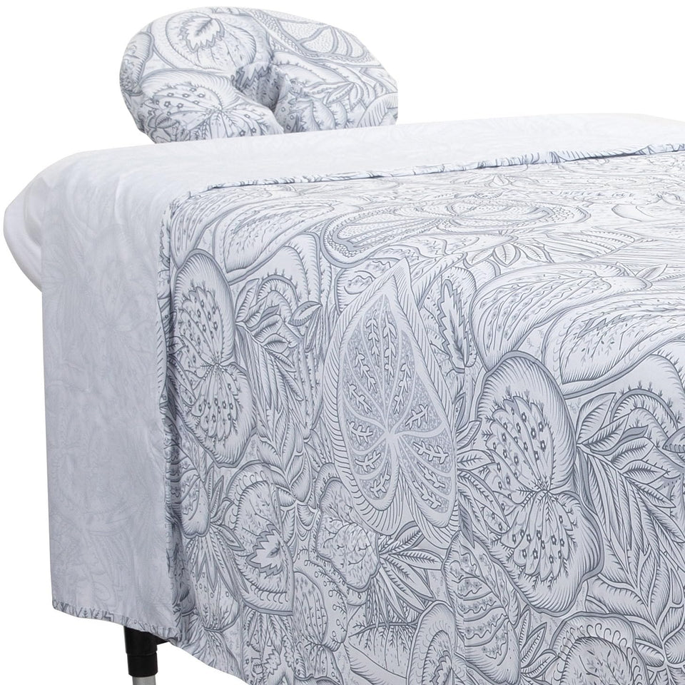 ForPro Premium Designer Microfiber 3-Piece Massage Sheet Set – Island Tranquility, Ultra-Light, Wrinkle & Stain-Resistant
