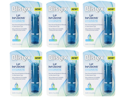 Blistex Lip Infusions Hydrate Lip Moisturizer 0.13 oz – 6 Pack | Ultra-Quench Lips