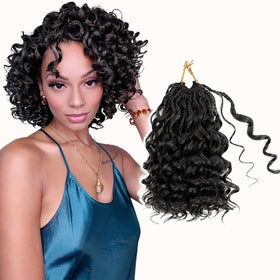 Aoisvk Pre-Twisted GoGo Curl Crochet Hair 8in — 8 Pack Short Curly Boho Beach Wave