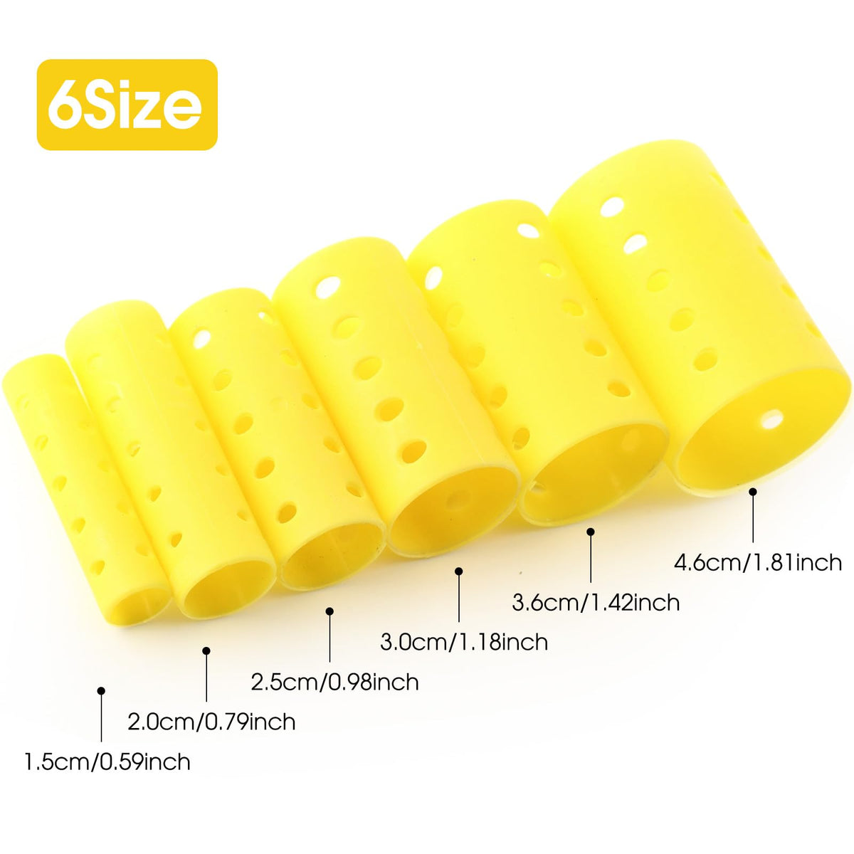 WillBond 141 Pieces Hair Rollers Set – 60 Plastic Rollers in 6 Sizes