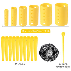 WillBond 141 Pieces Hair Rollers Set – 60 Plastic Rollers in 6 Sizes