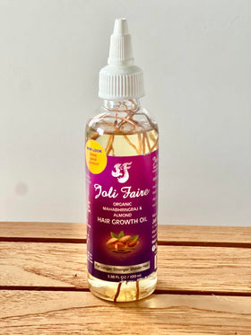 Joli Faire Organic Hair Growth Oil with Mahabhringraj & Almond – Thickening, Nourishment, Edges & Bald Spot Care (3.38 fl oz)