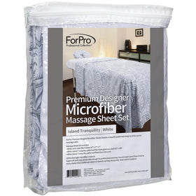ForPro Premium Designer Microfiber 3-Piece Massage Sheet Set – Island Tranquility, Ultra-Light, Wrinkle & Stain-Resistant
