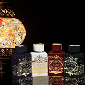 Lattafa Bade'e Al Oud Honor & Glory bottle, pineapple and creme brulee opening