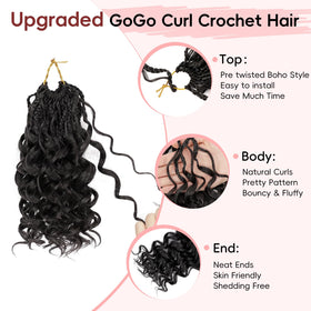 Aoisvk Pre-Twisted GoGo Curl Crochet Hair 8in — 8 Pack Short Curly Boho Beach Wave