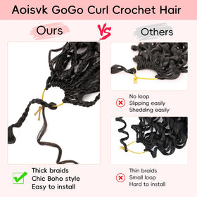 Aoisvk Pre-Twisted GoGo Curl Crochet Hair 8in — 8 Pack Short Curly Boho Beach Wave