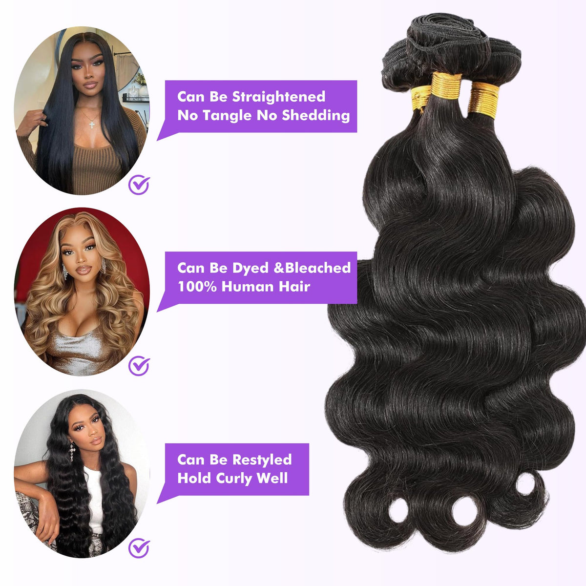 Fylora three-bundle set ready for quick weave or sew-in