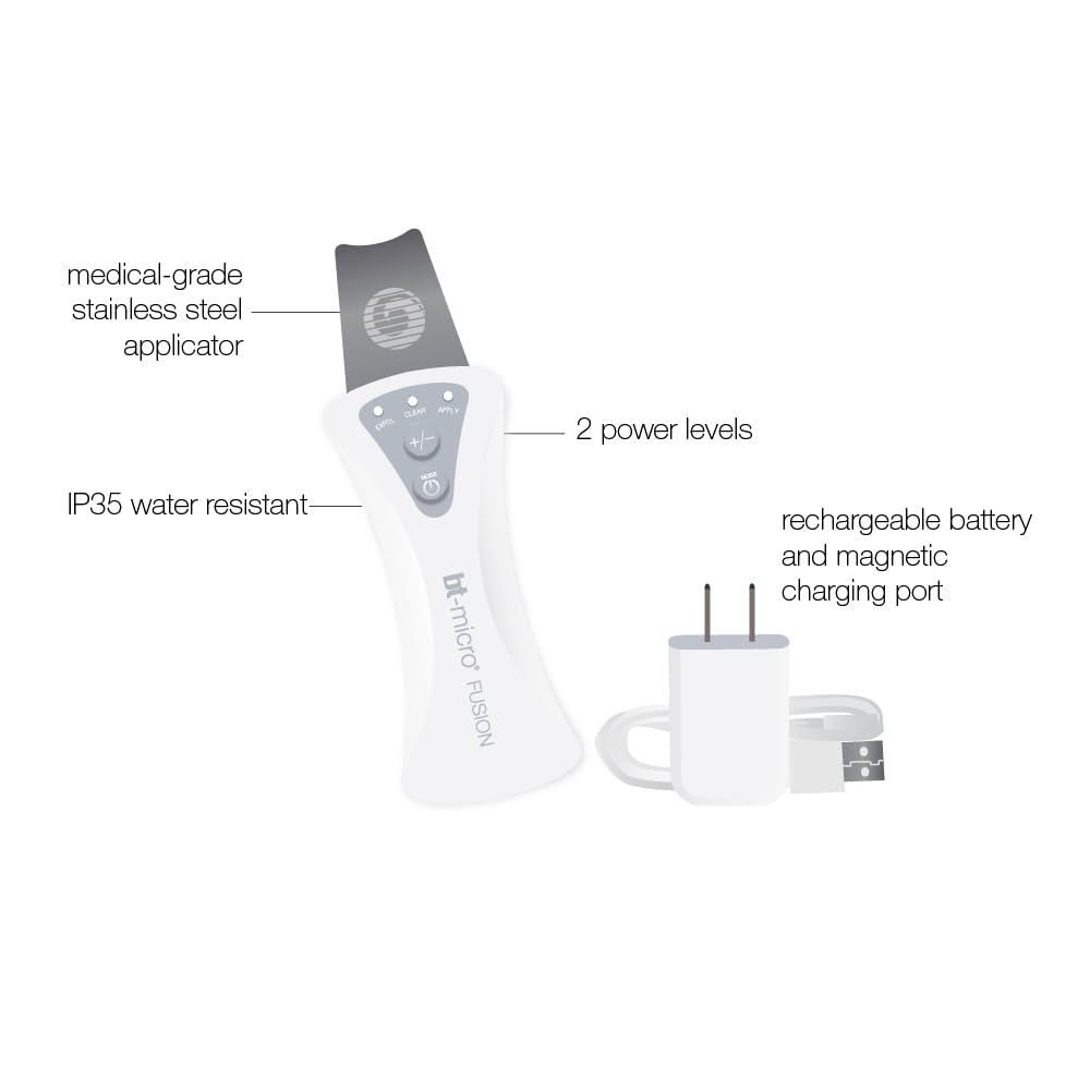 Bio-Therapeutic BT-Micro Fusion Ultrasonic Skin Exfoliation Tool – Deep Cleansing, Blackhead Extraction, 3 Modes, Rechargeable