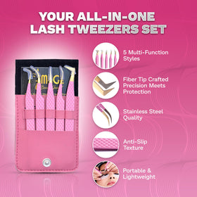 Image Beauty Insight classic volume tweezer in pink for stable lash fans