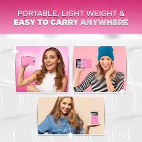Image Beauty Insight leather travel case tweezer pink for portable storage