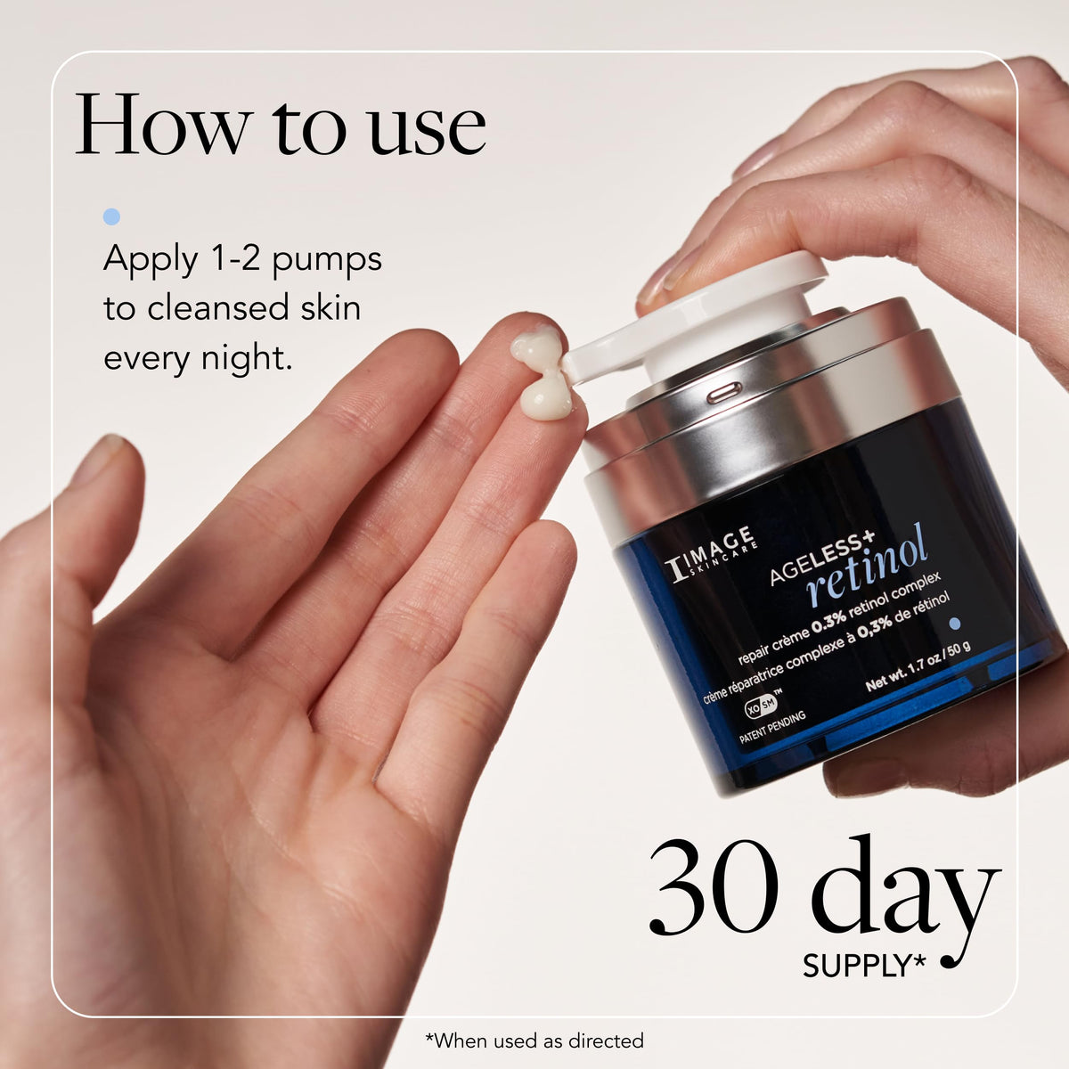 IMAGE Skincare AGELESS+ ingredients label close-up featuring kojic acid and niacinamide