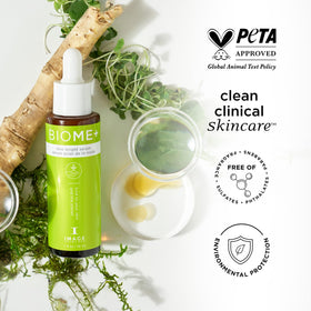 IMAGE Skincare BIOME+ Dew Bright Serum with niacinamide for smoother appearance.