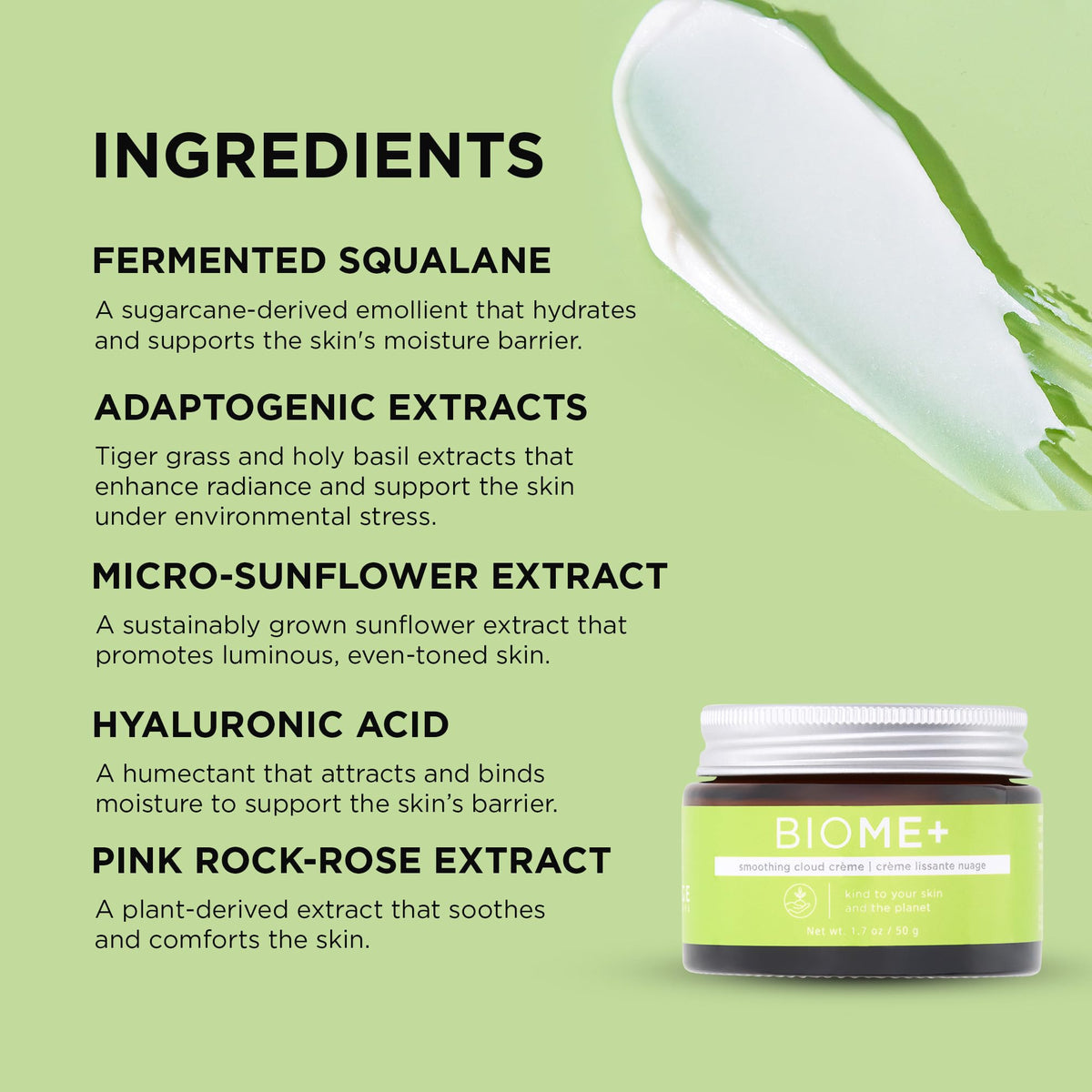 In-use application of IMAGE Skincare BIOME+ Cloud Creme shows fast absorption