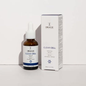 IMAGE Skincare CLEAR CELL Restoring Serum routine image signals daytime mattifying prep