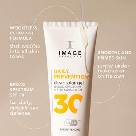 IMAGE Skincare Daily Prevention Clear Solar Gel texture disappears into skin with a light, non-greasy feel