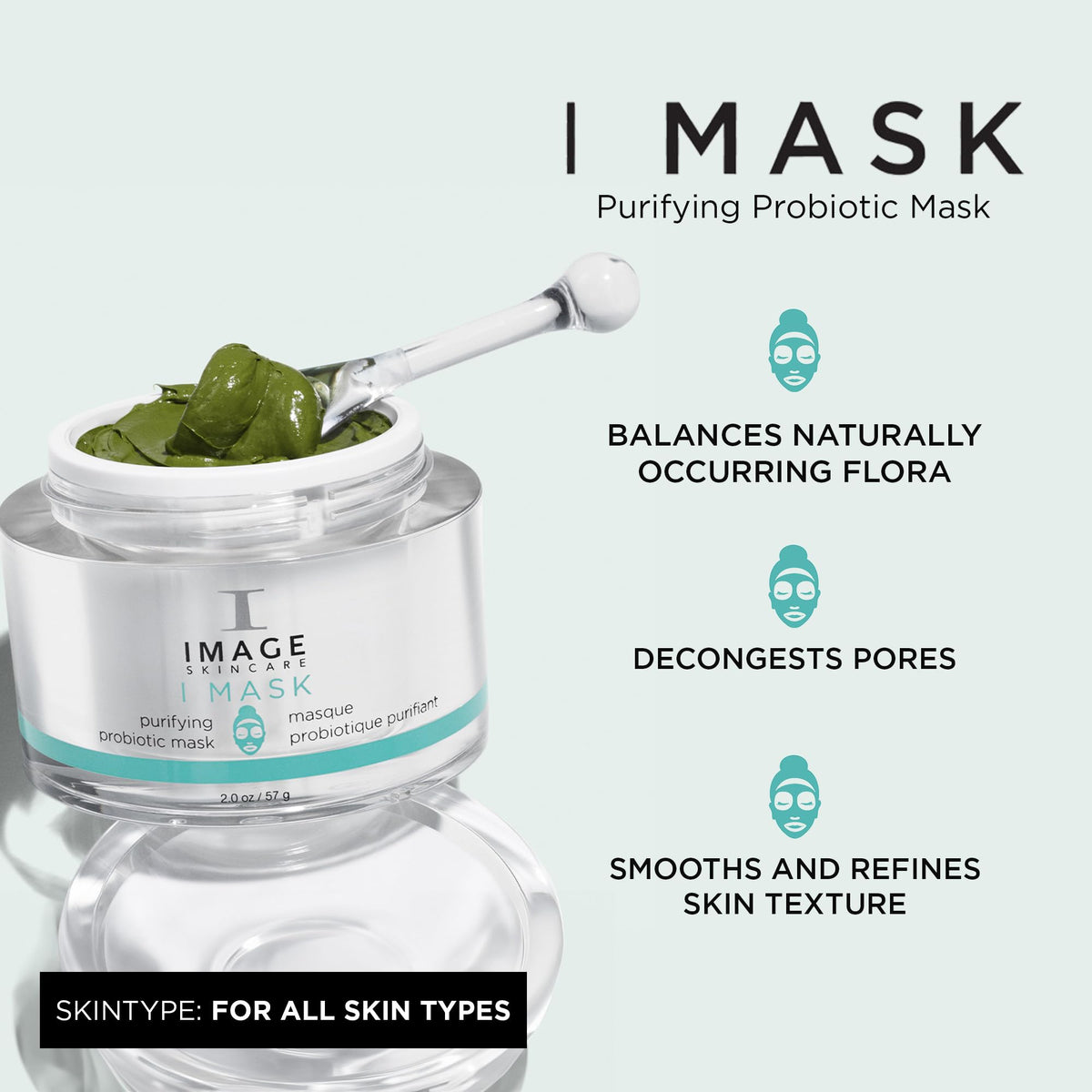 IMAGE Skincare I MASK Green Clay Activated Charcoal visual focus, purifying and refining pores