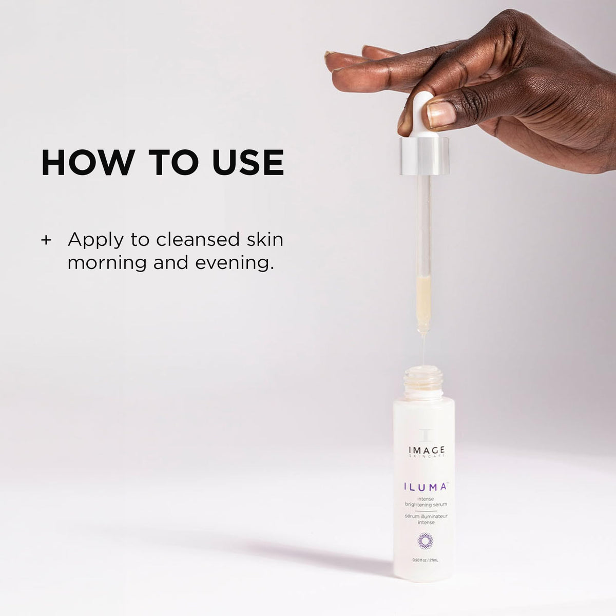 IMAGE Skincare Iluma serum in use on clean skin for even tone