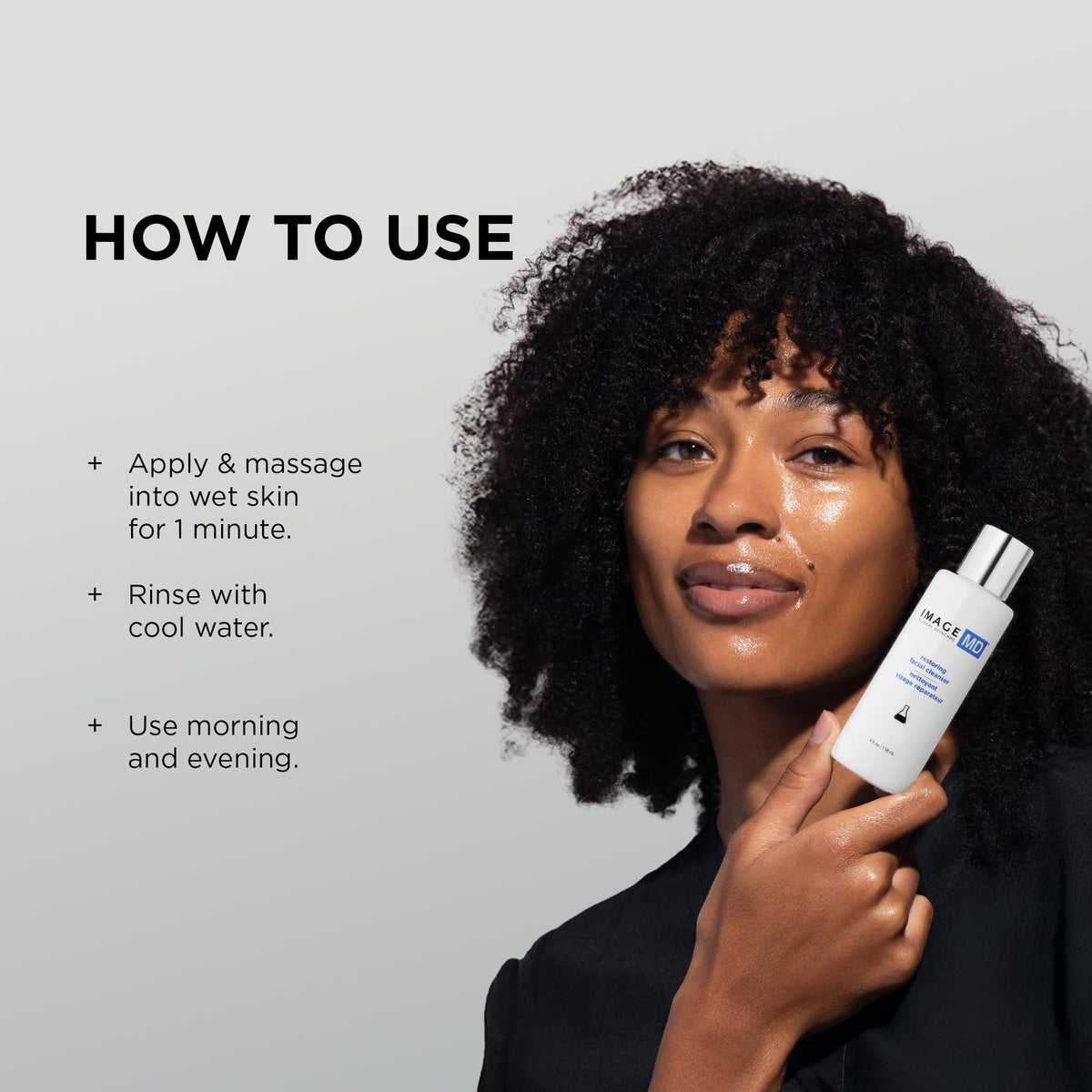 IMAGE Skincare MD Restoring Facial Cleanser ingredients glycolic-lactic-salicylic-acids promote smoother skin
