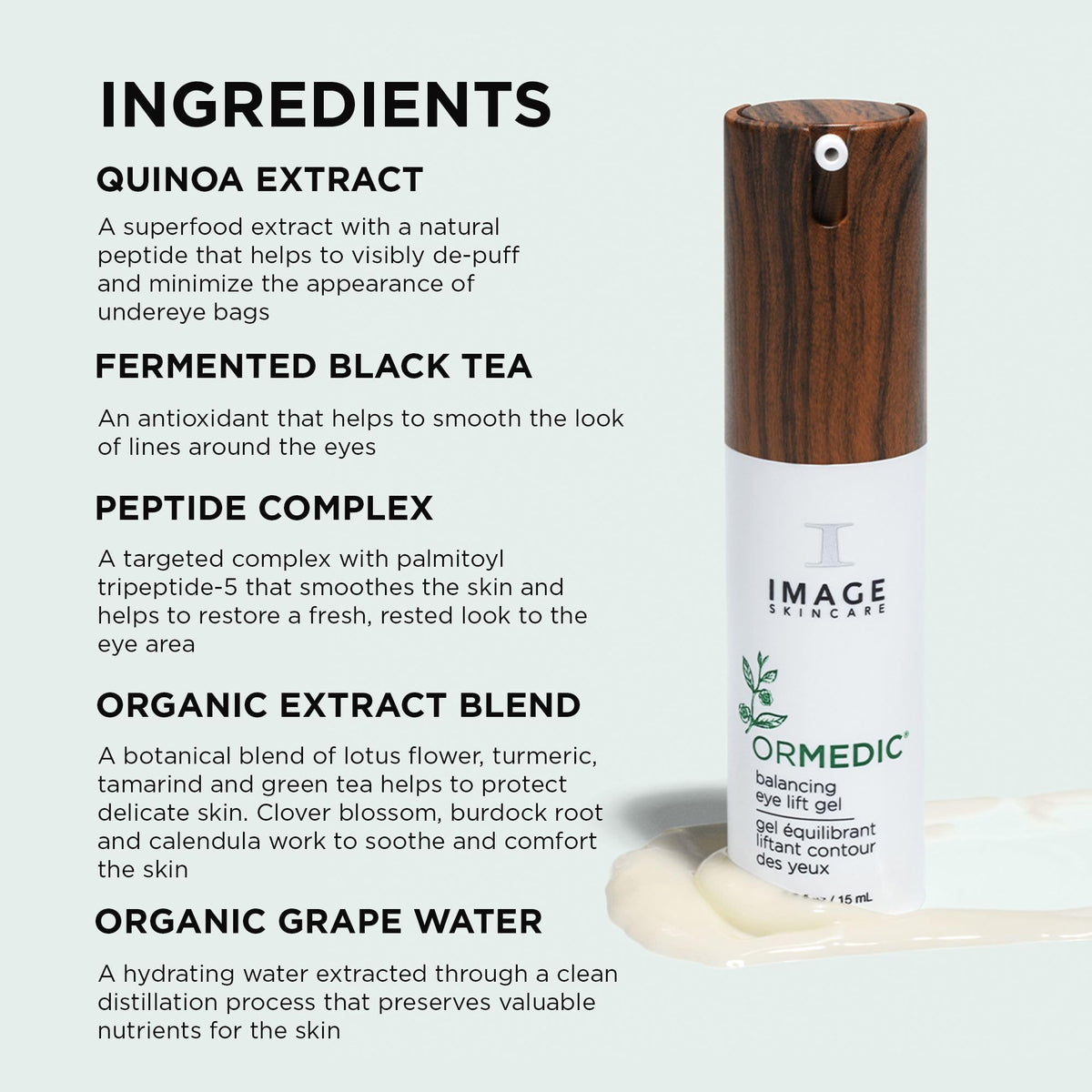 IMAGE Skincare ORMEDIC Balancing Eye Gel packaging with clean, clinical design