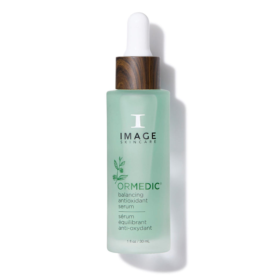 IMAGE Skincare ORMEDIC Balancing Serum bottle provides hydrating antioxidant protection for balanced skin.
